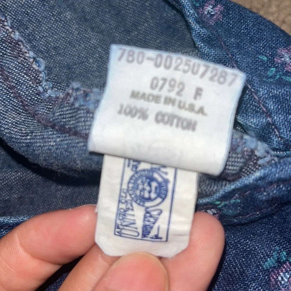 OshKosh B’Gosh Vintage VTG Union USA Vestbak Overalls Bubble Romper Floral‎ 12M